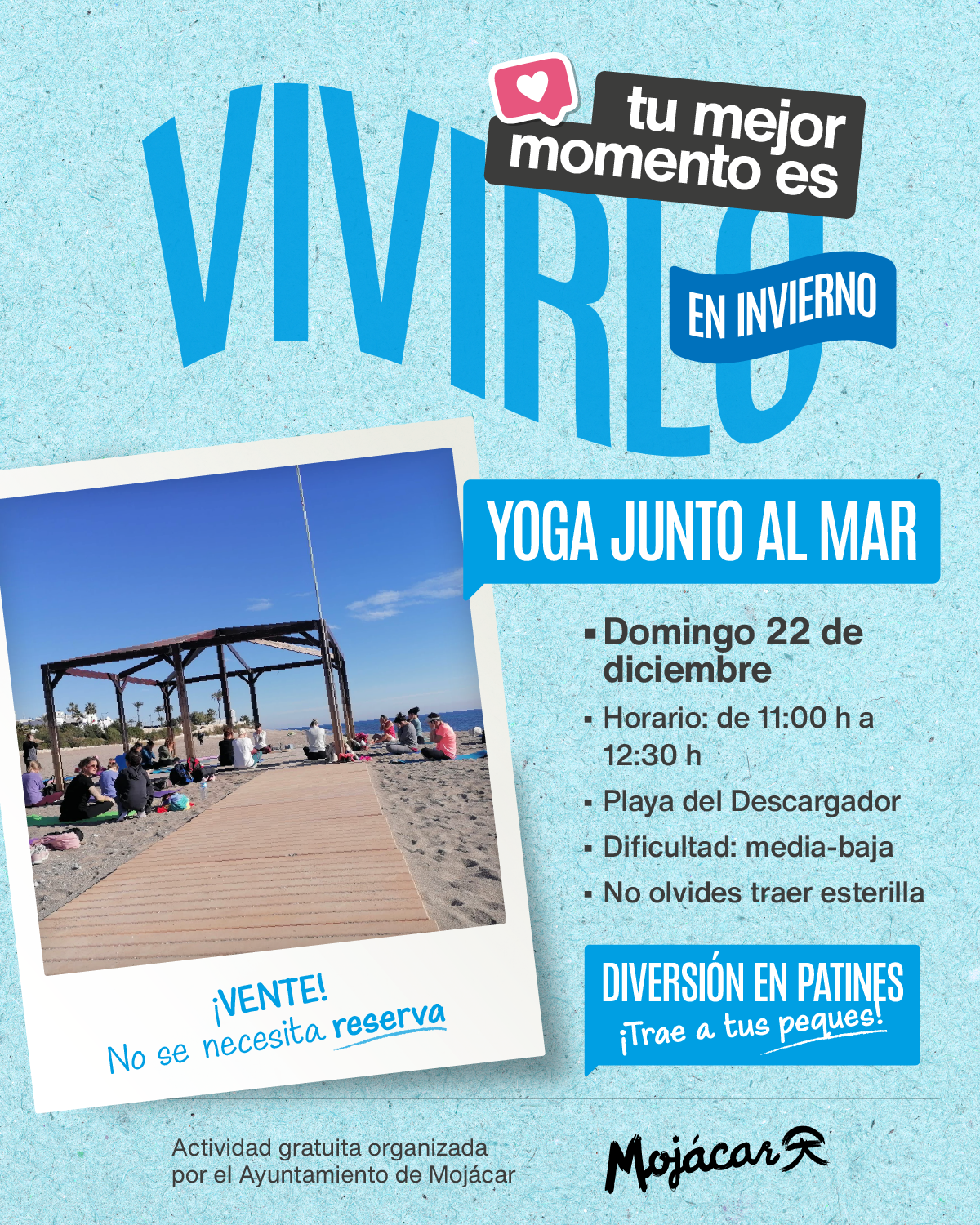 Yoga junto al mar y Especial Diversión con Patines